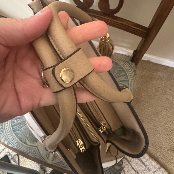 Large bag from SHEIN striped 3 compartment tan/white - Picture 4 of 7